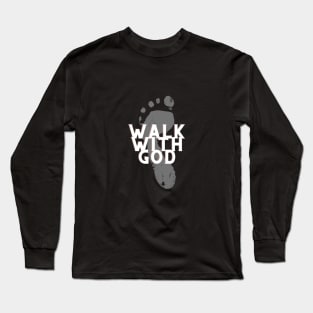 Walk With God Christian Footprint Design Long Sleeve T-Shirt